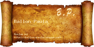 Ballon Paula névjegykártya